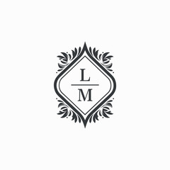 LM Initials Wedding Logo Vector Art  Icons  and Graphics