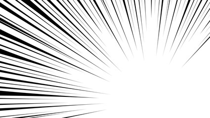 Obraz premium 集中線の背景、漫画表現、フレーム