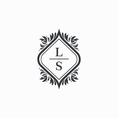 LS Initials Wedding Logo Vector Art  Icons  and Graphics