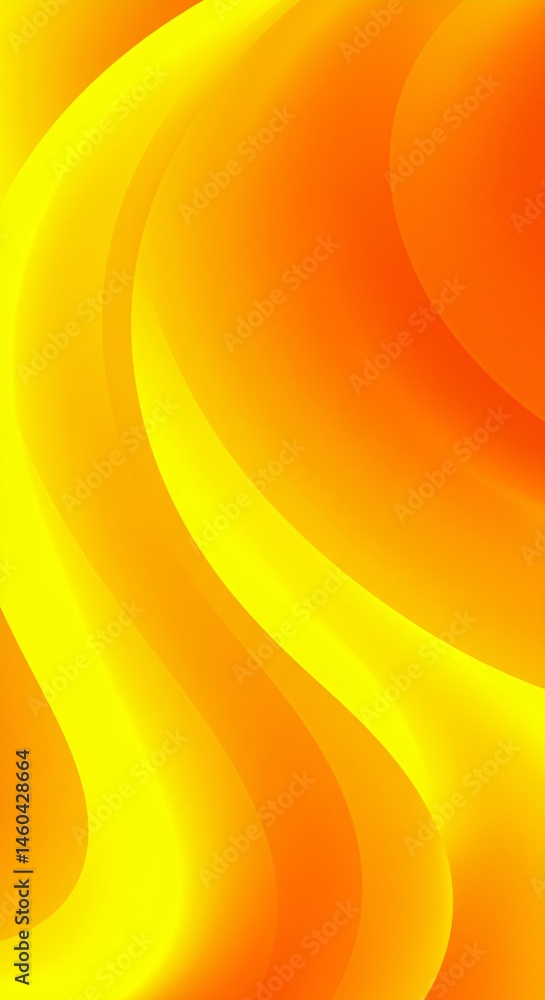 Poster abstract yellow and orange wavy background with gradient effect. bright dynamic design for banner, p