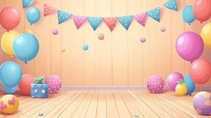 Fun balloon party background for a lively birthday celebration