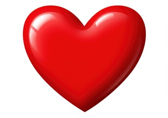 A shiny red heart shape isolated on white background