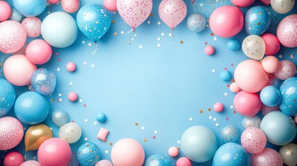 Fun balloon party background for a lively birthday celebration. 