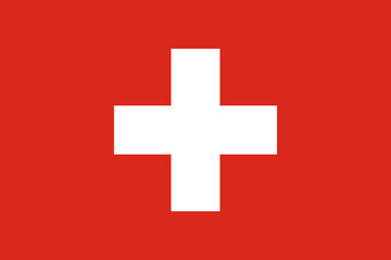 Fototapeta premium Flag of Switzerland. Switzerland flag. Swiss flag. Flag icon. Standard color. Rectangular flag. Computer illustration. Digital illustration. Vector illustration.