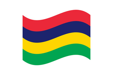 Flag of Mauritius. Mauritius wavy flag digital vector illustration. Fluttering flag.