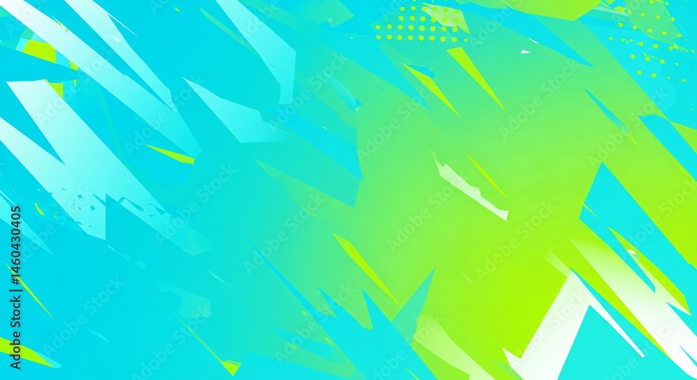 Poster abstract summer background with bright turquoise and lime green brush strokes. dynamic pattern for g