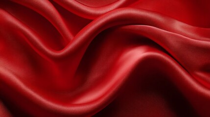 Fototapeta premium Draped Red Satin Fabric Texture