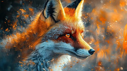 Fox, Generative AI-enhanced artwork, showcasing its stunning beauty in an imaginative way 