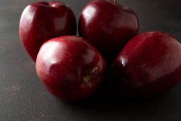 A closeup view of some of red delicious apples.