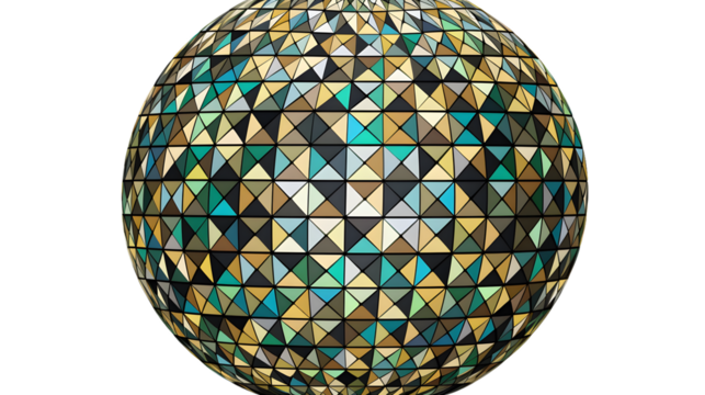 Abstract Mesh Dollar Sphere Model with Triangle Mosaic Pattern