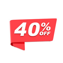 40 Percent Off Discount Tag