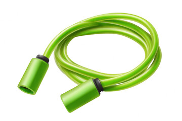 Bright green fitness jump rope exercise equipment sport gym fun kid toy on transparent background