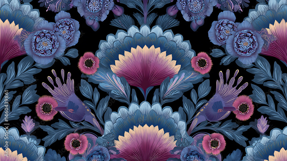 Poster Digital and textile design pattern