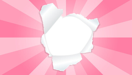 サンバーストと穴の空いた紙の背景素材、フレーム