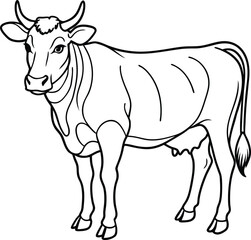 hand drawn cow outline