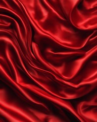 Draped Red Satin Fabric Texture