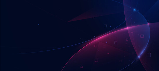 Network connection technology background. Futuristic digital glowing blue and pink lines. innovation background for tech event poster or corporate business concept