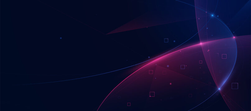 Network connection technology background. Futuristic digital glowing blue and pink lines. innovation background for tech event poster or corporate business concept