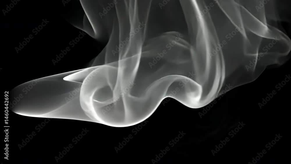 Aufkleber ethereal smoke patterns flowing wisps and curves against dark background create calming atmosphere o