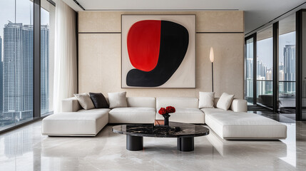 Interior design of modern living room apartment