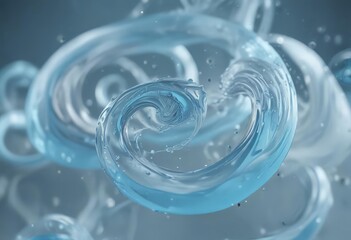 Fluid light blue, ethereal swirls, soft focus  , flow, calm,  abstract