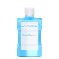 Mouthwash in a plastic bottle, oral care, PNG, transparent