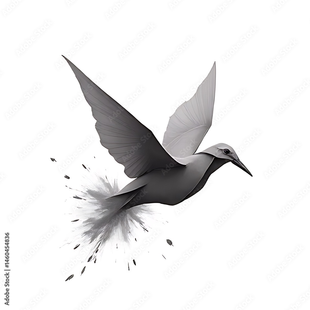 Poster dynamic bird in flight nature scene artistic image minimalist environment captured moment