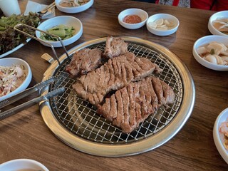 grilled meat with vegetables