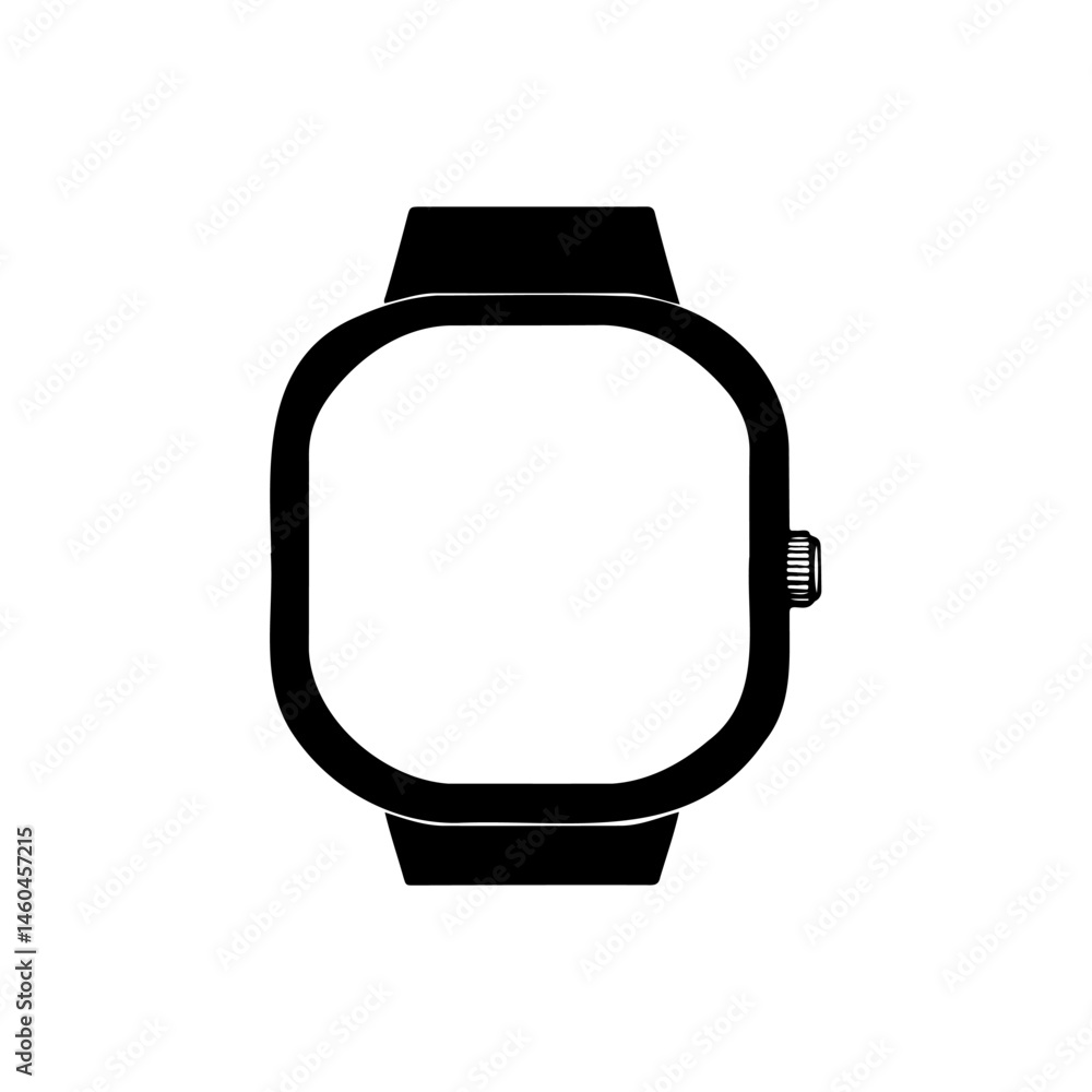 Aufkleber modern timepiece: a minimalist digital smart watch design with a smooth rounded square frame