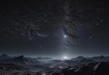 Dazzling celestial panorama, countless twinkling stars across inky blackness ,  nocturnal,  celestial