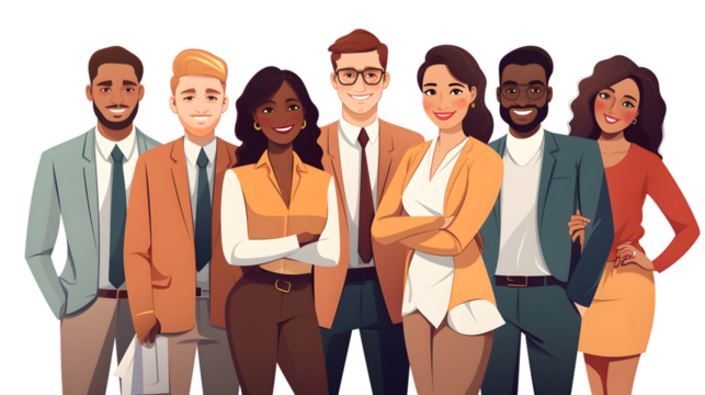 Professional Multiracial Diverse Business Team Working in Modern Office Environment