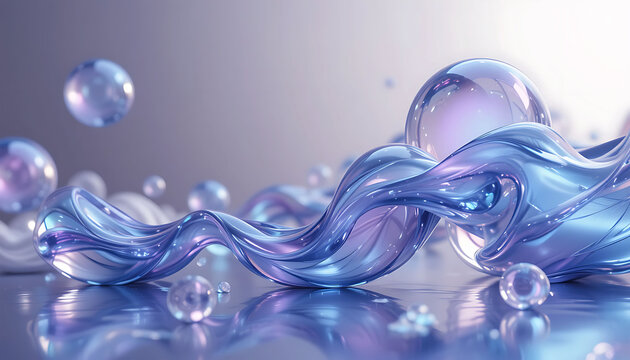 Dreamy Liquid Spheres with Reflective Pastels