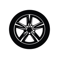 Car Wheel Rim Design Isolated on Transparent Background with Five Spokes