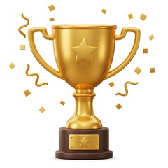 Fototapeta premium Gold Trophy award 3d illustration