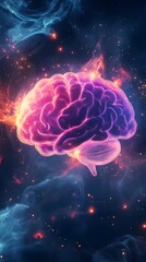 Abstract brain in nebula