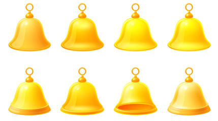 Professional Notification Bell Icon Set Isolated on White Background for Alerts and Updates