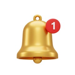 Bell notification 3d illustration