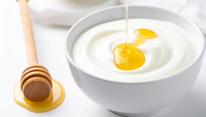 Delicious Honey Drizzled over Creamy Yogurt in a Bowl Healthy Breakfast Food