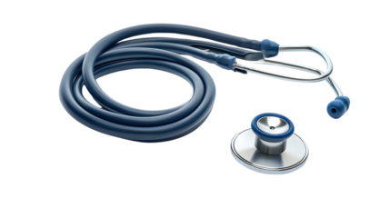 Professional Old Blue Stethoscope on Isolated High-Quality Surface