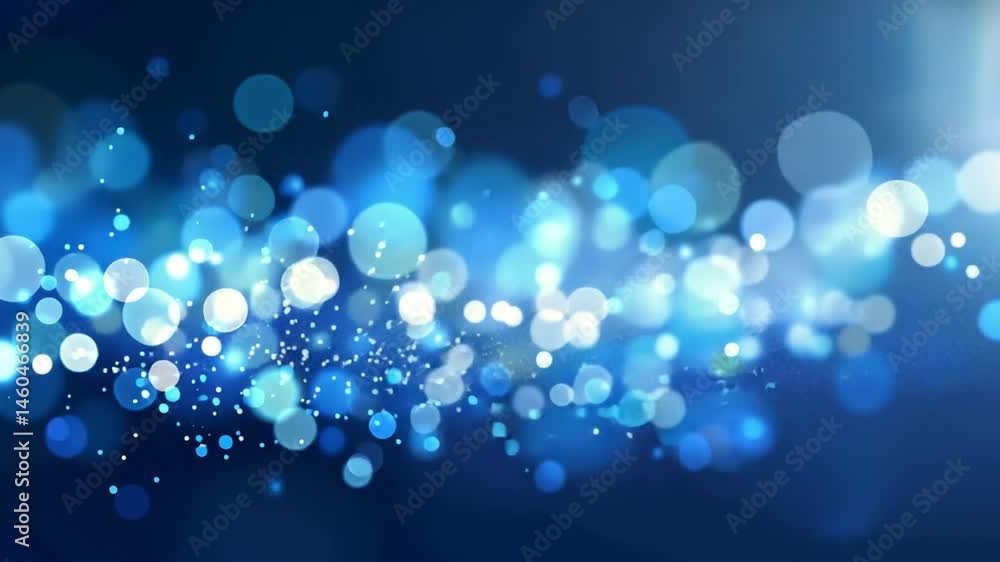 Poster beautiful abstract background with shimmering blue bokeh lights, creating dreamy atmosphere for desi