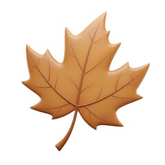 Obraz premium Bright orange cartoon maple leaf