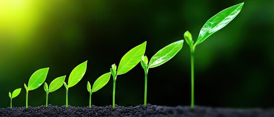 Growing seedlings, progression of growth