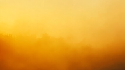 Golden Sunrise Through Misty Morning yellow gradient background
