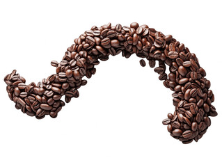 Roasted coffee beans flowing dynamically abstract design art dark food on transparent background