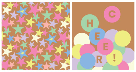 Pastel Star And Circle Cheer Pattern