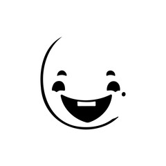 Minimalist happy face illustration with quirky and playful design elements
