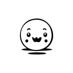 Charming minimalist cartoon emoticon with a playful kawaii aesthetic design