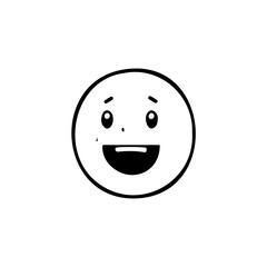 Minimalist expressive face evoking happiness and simple design conveying emotional message