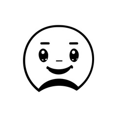 Minimalist smiley face conveying slight disappointment in a clean graphic style