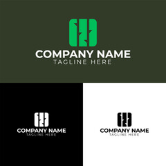 minimalist and modern green bamboo logo design